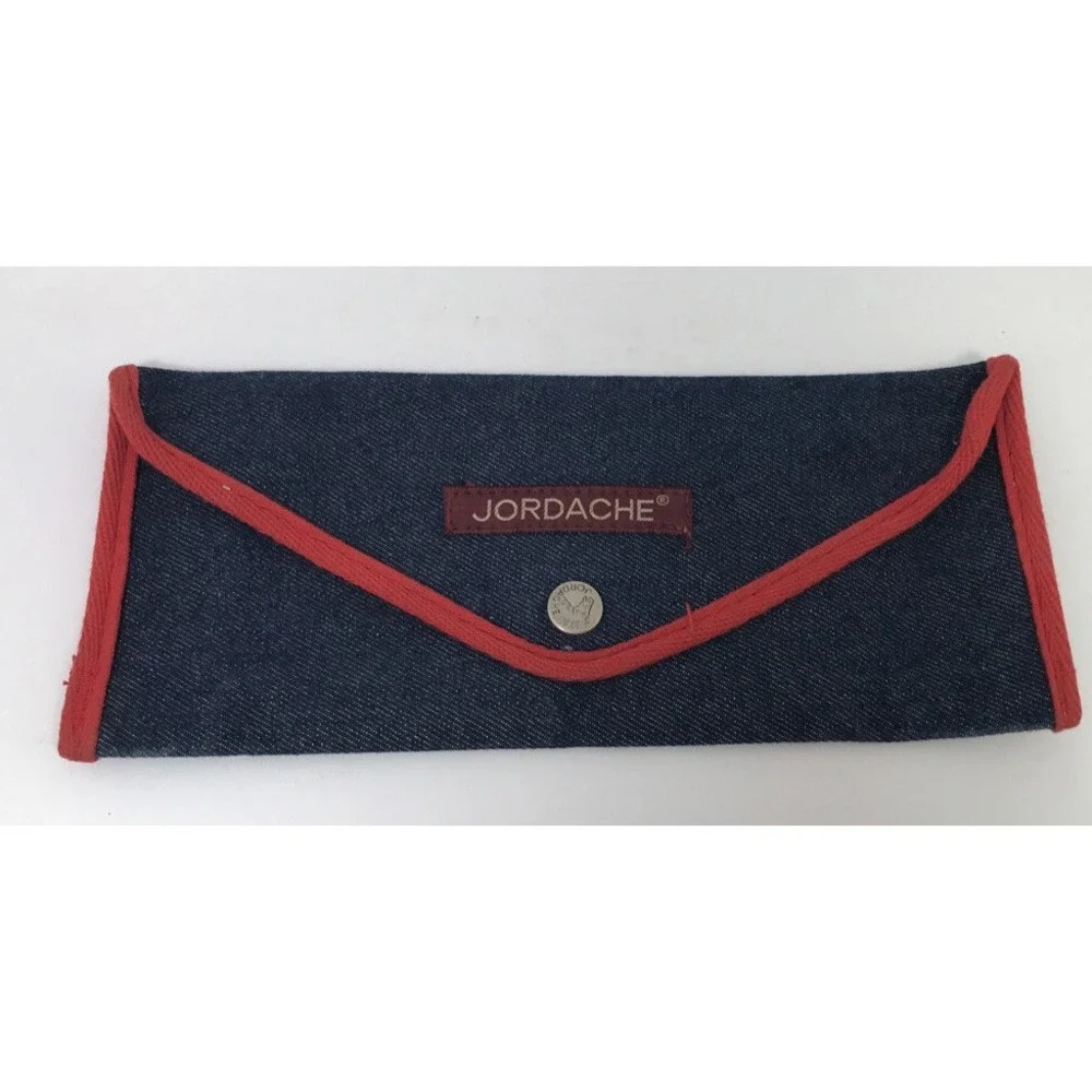 Jordache Snap Closure Vintage Denim Fabric Pencil Case Purse Pouch Organizer